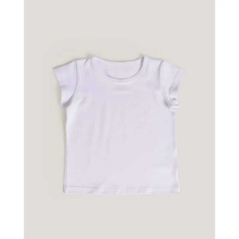 Blusa Bebê Básica Manga Curta Branca 3