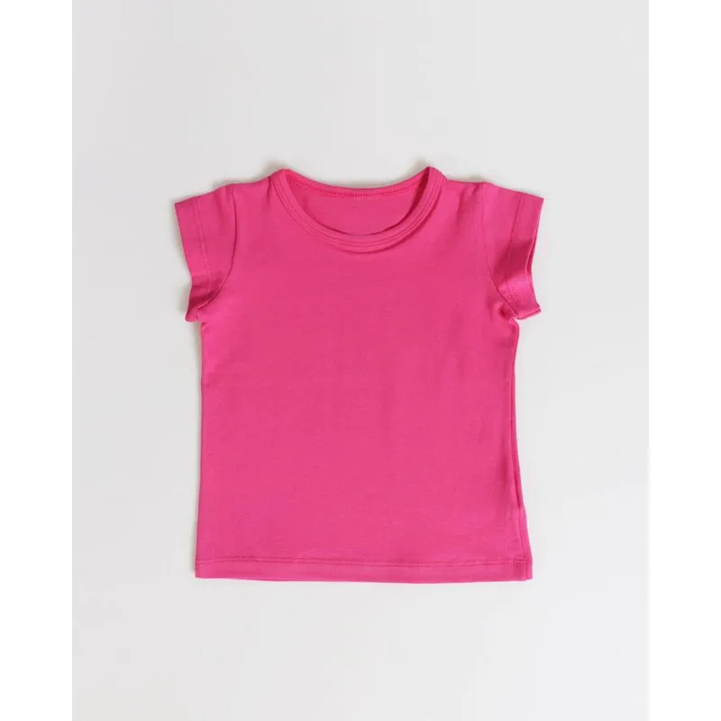 Blusa Bebê Básica Manga Curta Rosa Pink 3