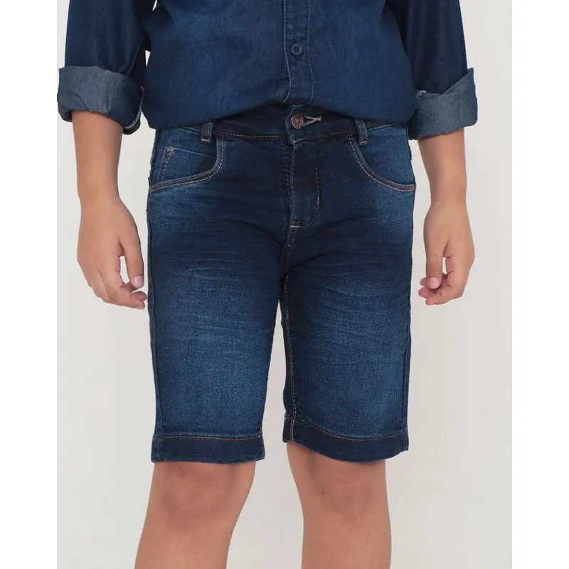 Bermuda Jeans Infantil Azul Escuro 6