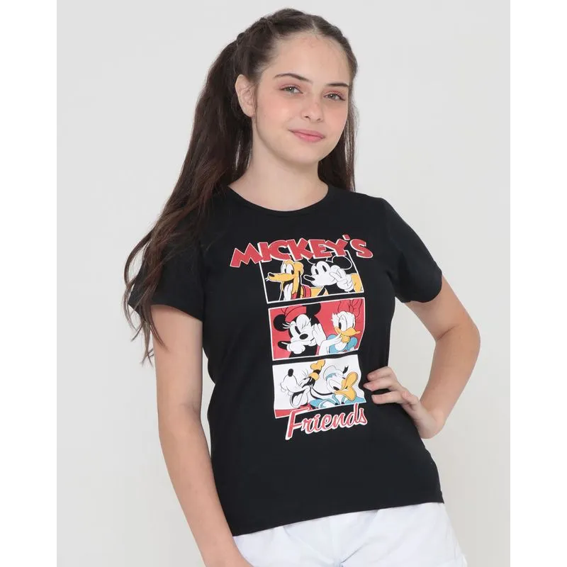 Blusa Estampa Mickey E Amigos Disney Preta 12