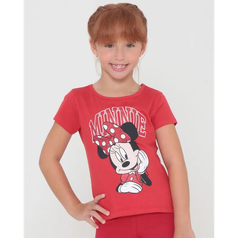 Blusa Infantil Minnie Mouse Disney Vermelha 8