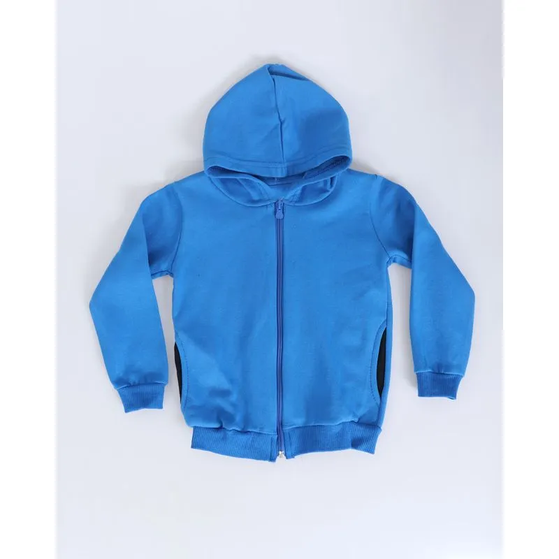 Casaco Moletom Bebê Capuz Bolso Azul 2