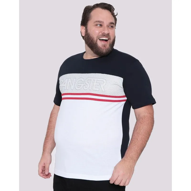 Camiseta Plus Size Masculina Gangster Marinho G3