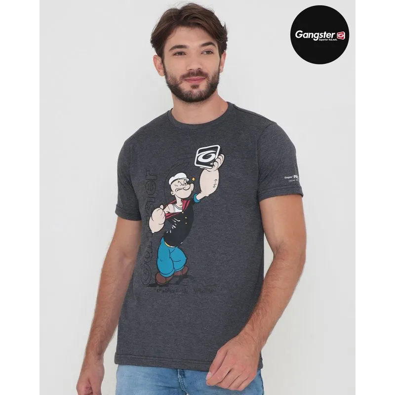 Camiseta Popeye Gasgster Cinza Escuro G