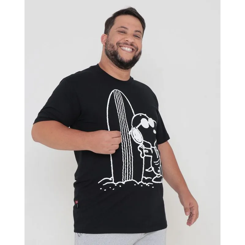Camiseta Plus Size Snoopy Gangster Preto G4