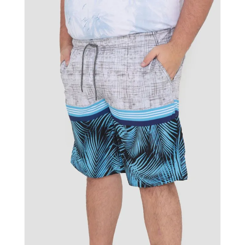 Bermuda Masculina Plus Size Estampada Cinza G3