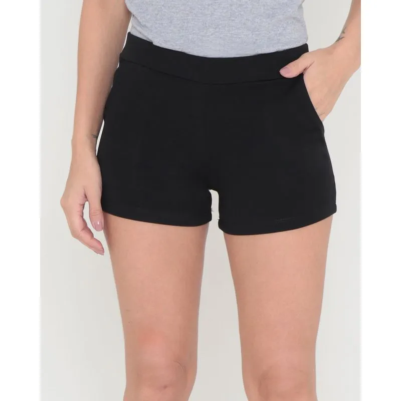 Short Feminino Crepe Preto P