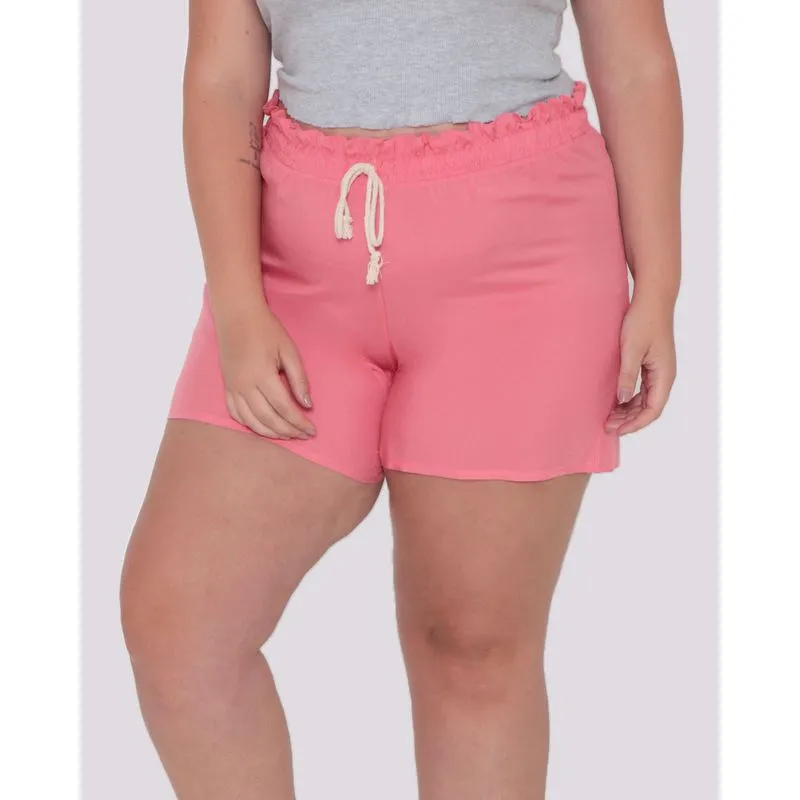 Short Plus Size Cordão Viscose Rosa G2