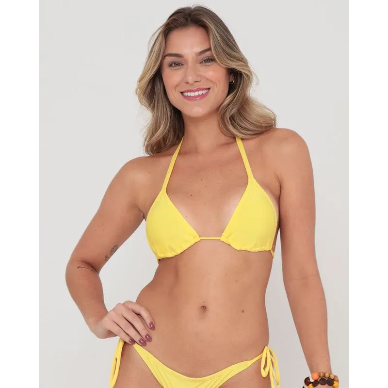 Biquíni Top Cortininha Bojo Removível Amarelo Claro G