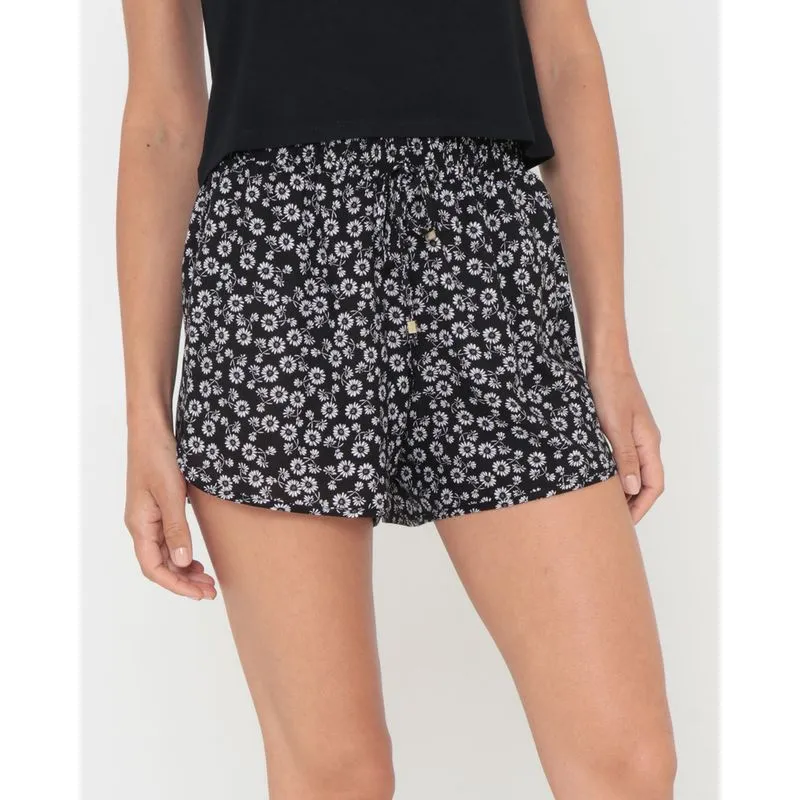 Short Boxer Viscose Estampa Floral Preto G