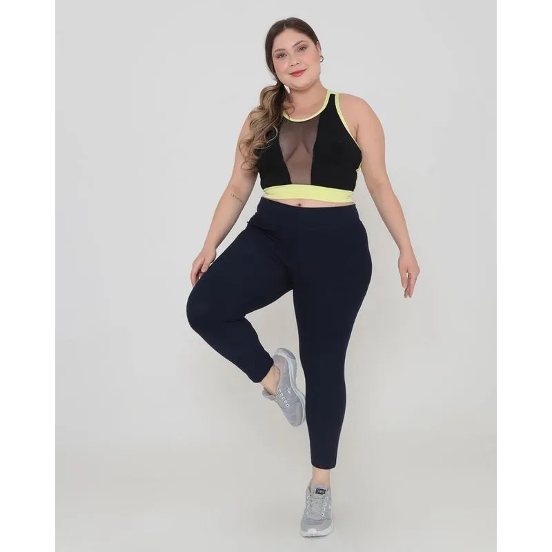 Calça Legging Plus Size Feminina Básica Azul Marinho G3