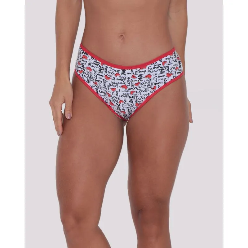 Calcinha Feminina Biquíni Algodão Love Vermelha G