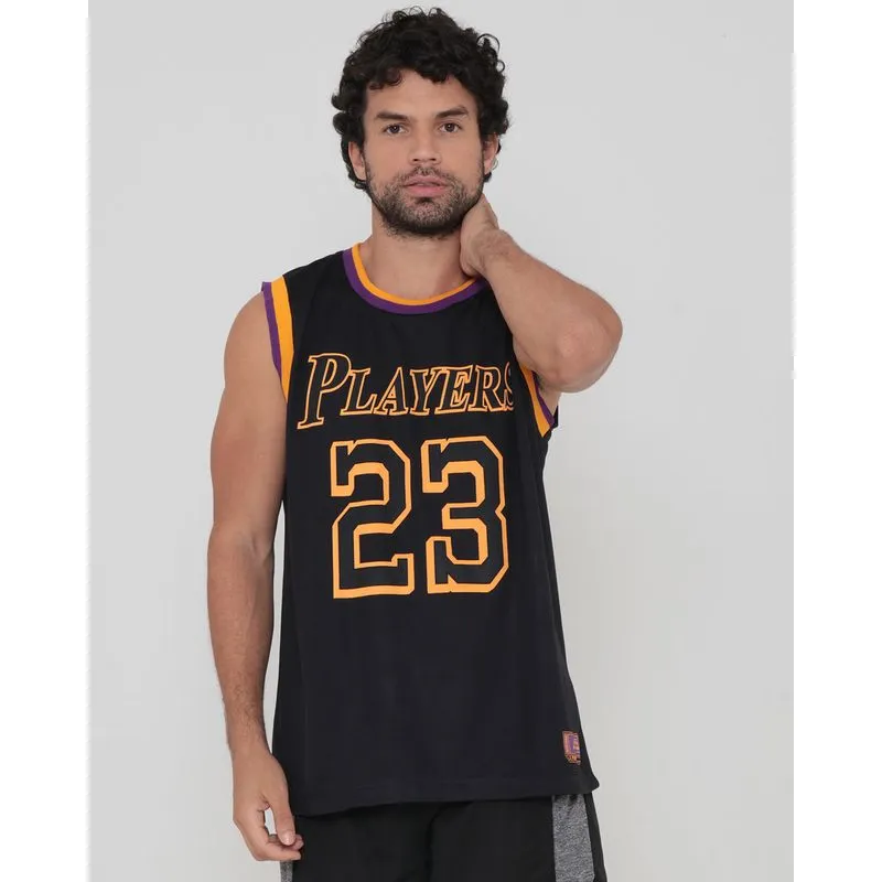 Regata Machão Estampa Basquete Preta G