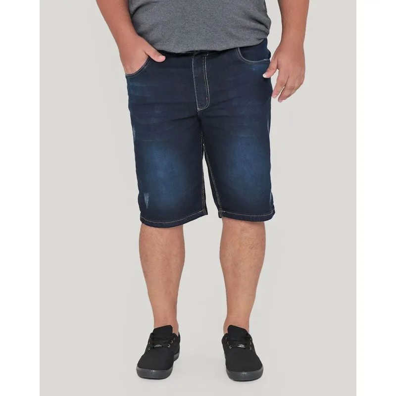 Bermuda Jeans Masculina Plus Size Azul 52