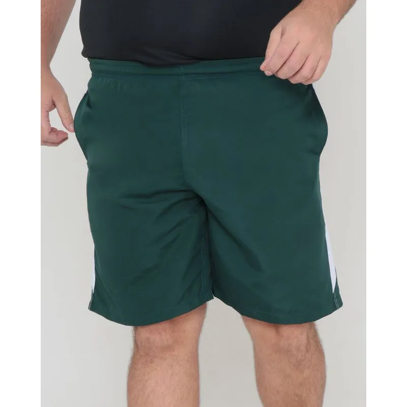 Bermuda Masculina Plus Size Esportiva Recorte Lateral Verde G3
