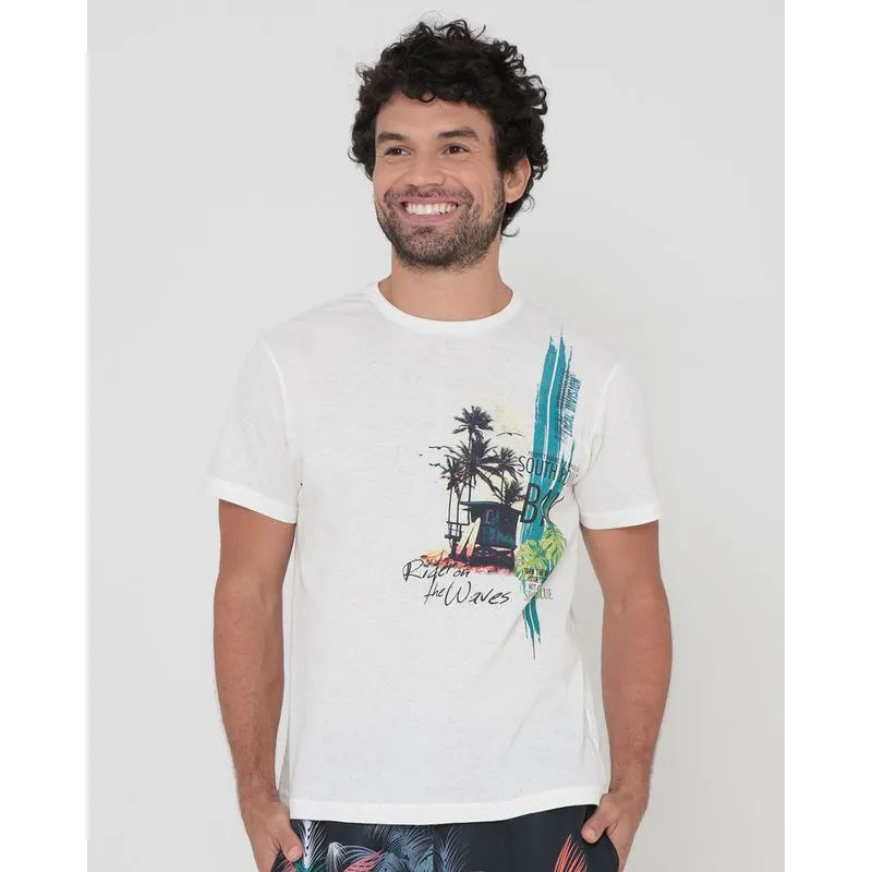 Camiseta Surf Botonê Estampa South Point Off White M