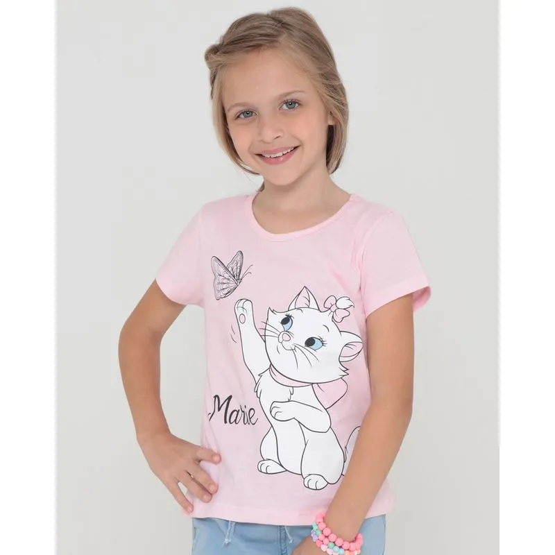 Blusa Infantil Estampa Marie Disney Rosa 6