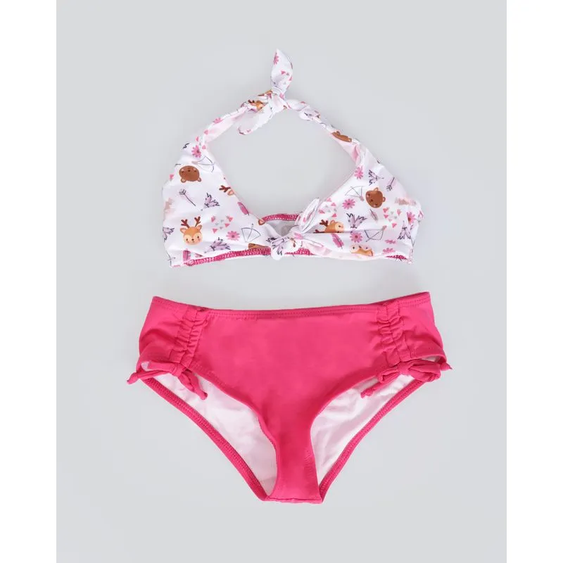 Biquíni Bebê Bichinhos Rosa Escuro 2