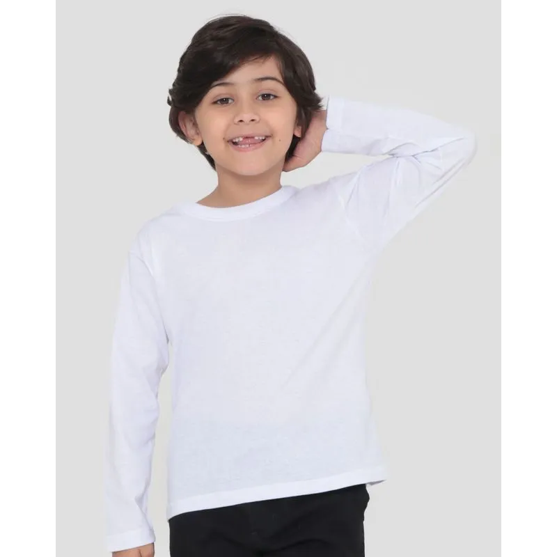 Camiseta Infantil Básica Manga Longa Branca 10