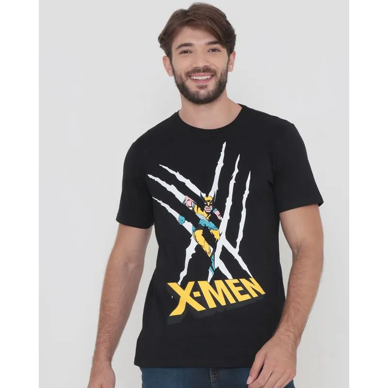 Camiseta Masculina Algodão Marvel X-Men Preto G