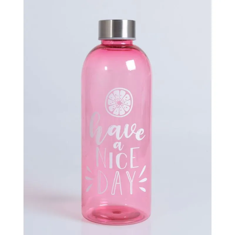 Garrafa Estampada 1 L Rosa Claro UN