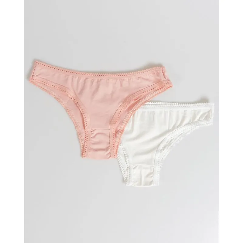Kit 2 Calcinhas Biquíni Lisas Branco e Laranja GG
