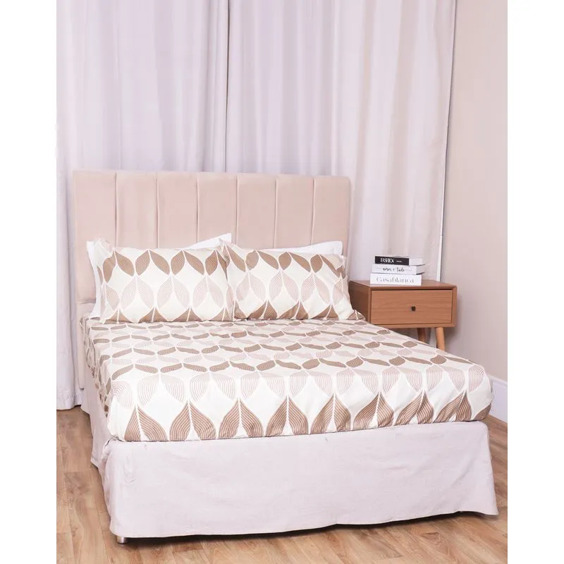 Jogo De Cama Casal 3 Peças Arte E Cazza Estampado Bege UN