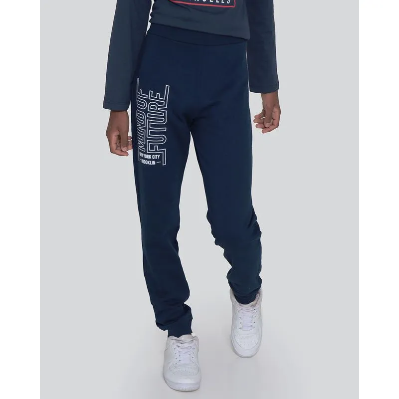 Calça Juvenil Moletom Jogger Marinho 12