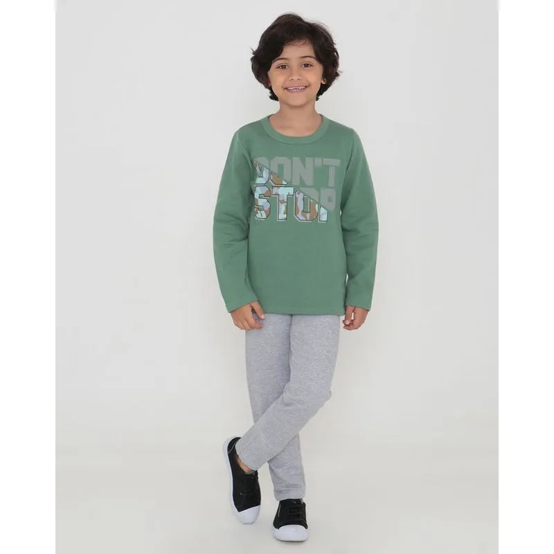 Conjunto Infantil de Moletom Verde 4