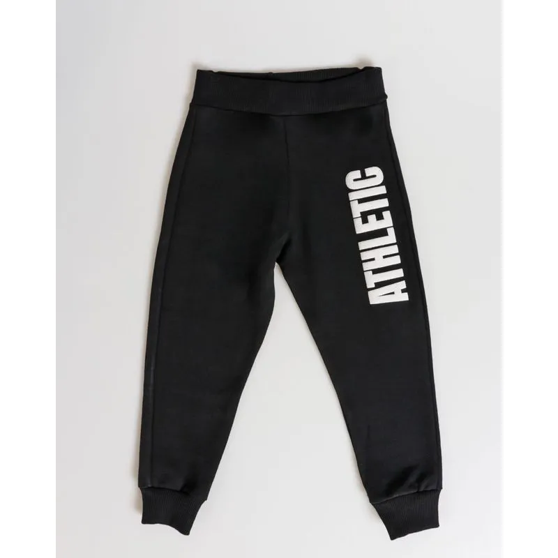 Calça Moletom Bebê Estampa Athletic Preta 2