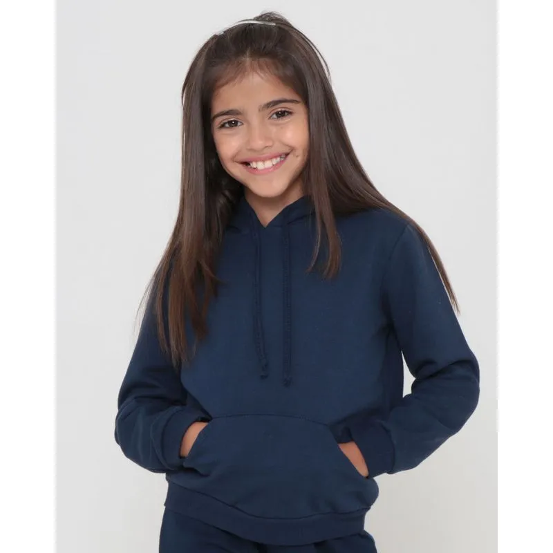 Blusão Moletom Infantil Básico Azul Marinho 8