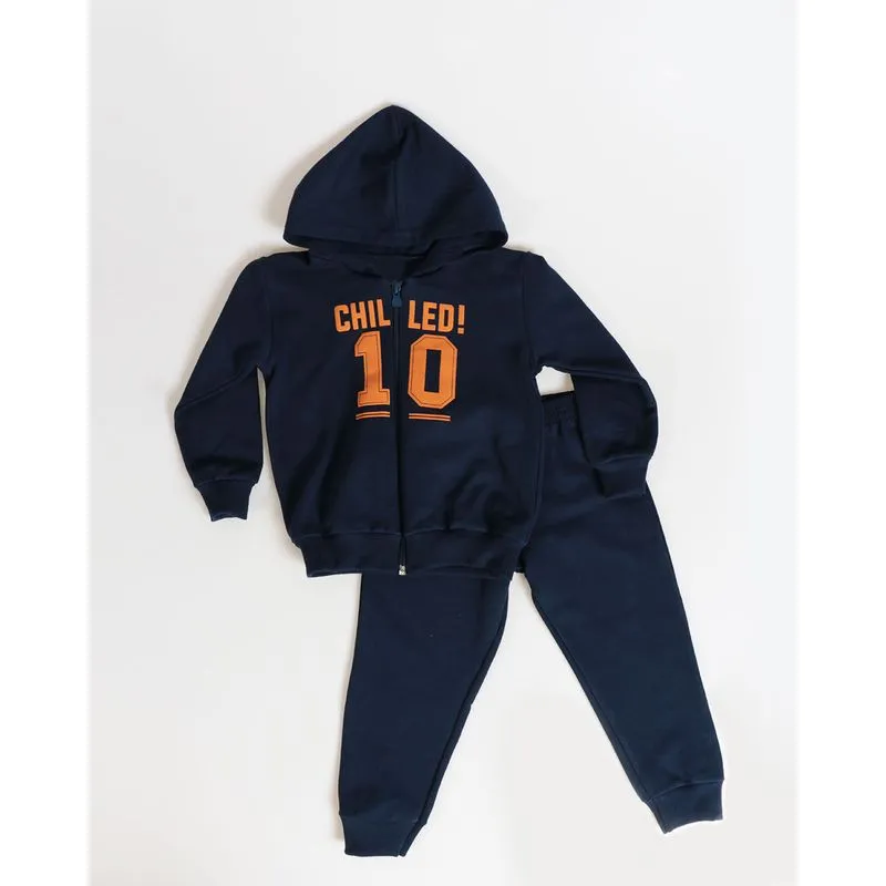 Conjunto Moletom Bebê Estampa Azul Marinho 1