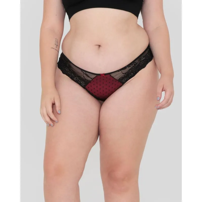 Calcinha Biquíni Plus Size Avulsa Tule Preta P