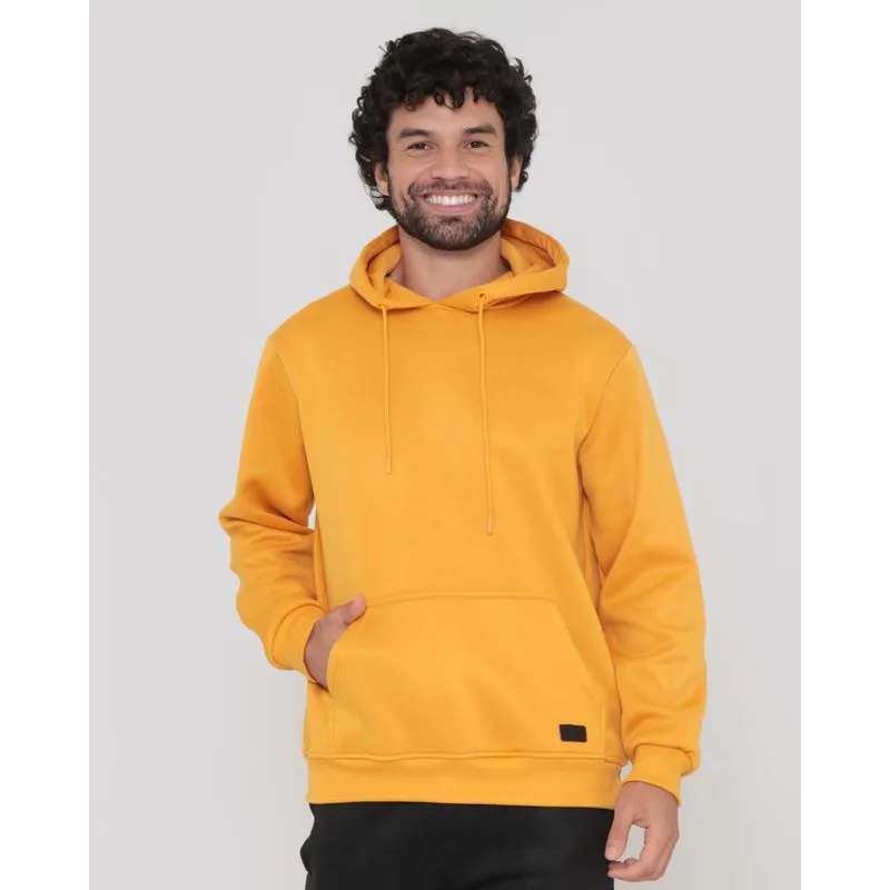 Blusão Moletom Masculino Liso Mostarda Claro P