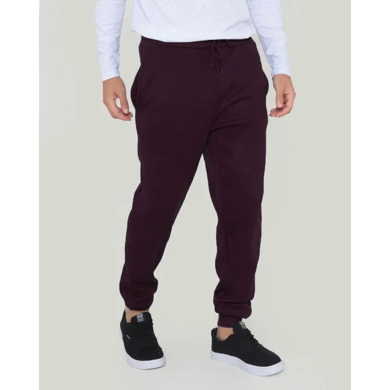 Calça Moletom Masculina Jogger Lisa Vinho GG
