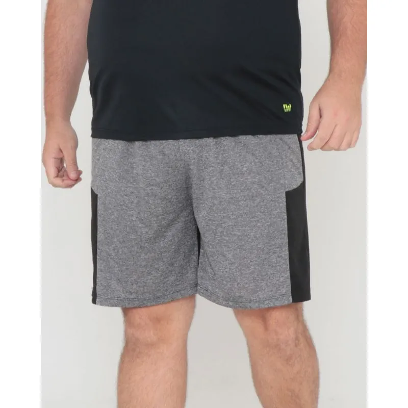 Bermuda Plus Size Masculina Esportiva Recorte Cinza Claro G3