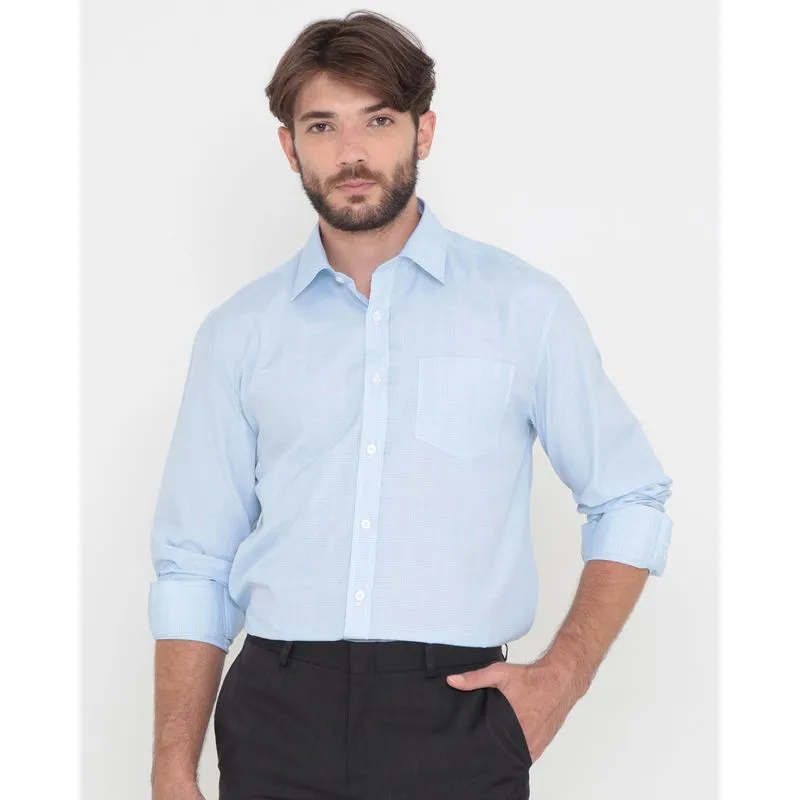 Camisa Masculina Quadriculada Azul 3