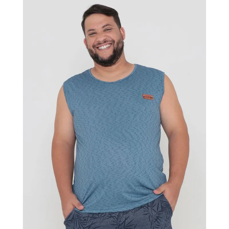 Regata Masculina Plus Size Flamê Azul G1
