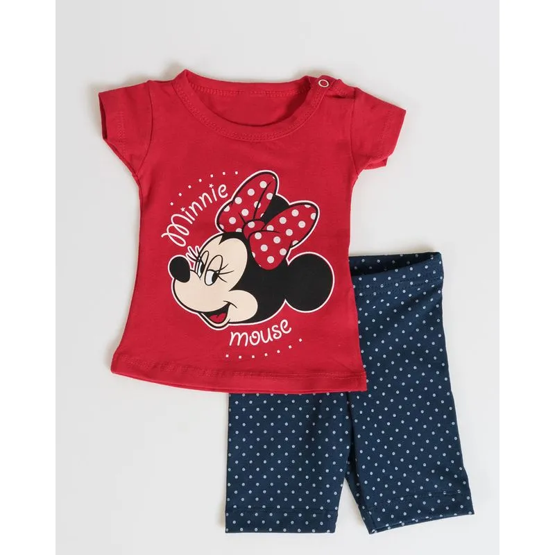 Conjunto Bebê Estampa Minnie Mouse Disney Vermelha G