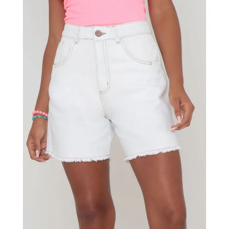 Short Jeans Feminino Mom Claro 38