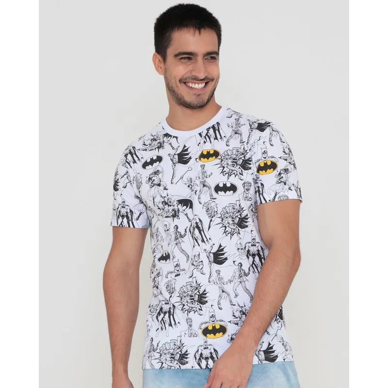 Camiseta Masculina Batman Liga da Justiça Branca P