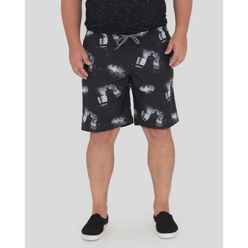 Bermuda Masculina Plus Size Batman Liga Da Justiça Preta G3