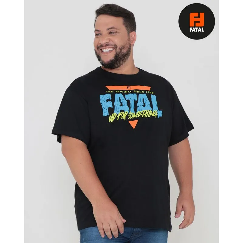 Camiseta Plus Size Estampa Fatal Preta M