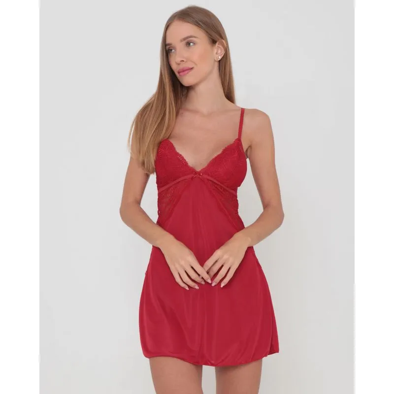 Camisola Liganete Alcinha Renda Vermelha GG