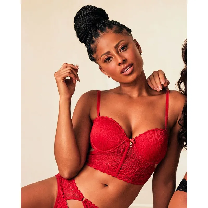 Sutiã Avulso Alongado Tule E Renda Vermelho 44