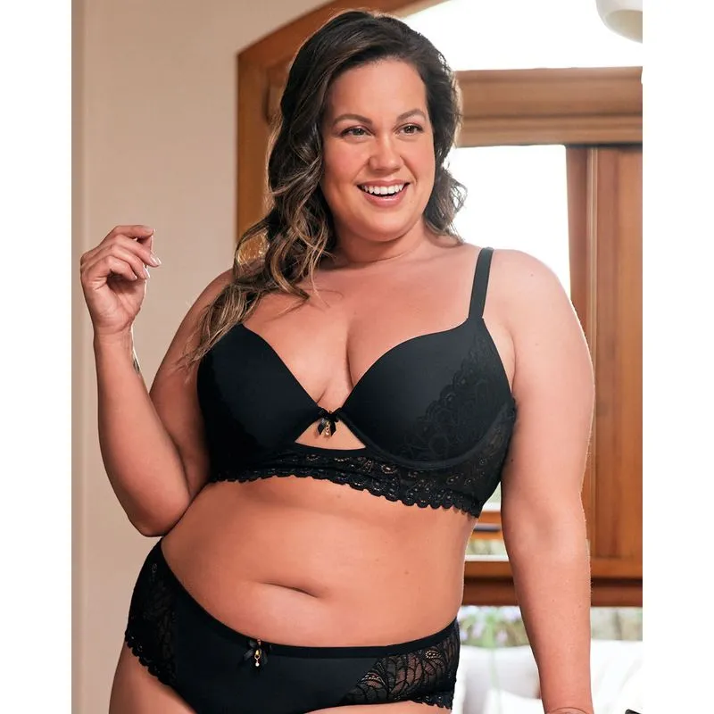 Sutiã Plus Size Feminina Com Base Renda Preto 48