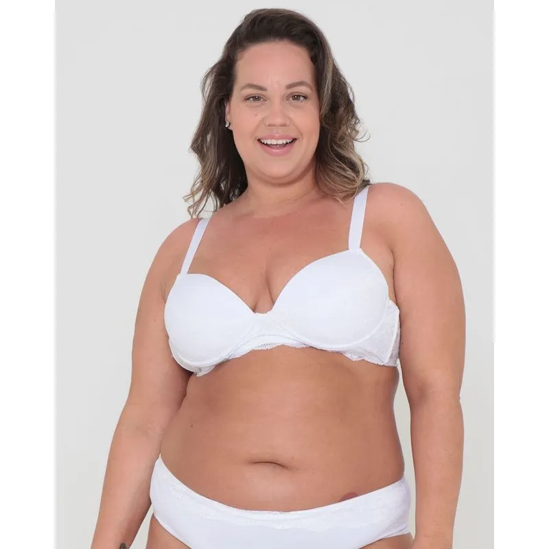 Sutiã Plus Size Avulso Bojo Base De Renda Branco 52