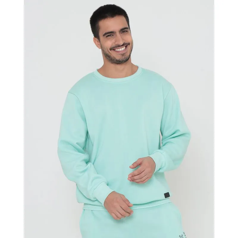 Blusão Moletom Masculino Liso Verde Claro G