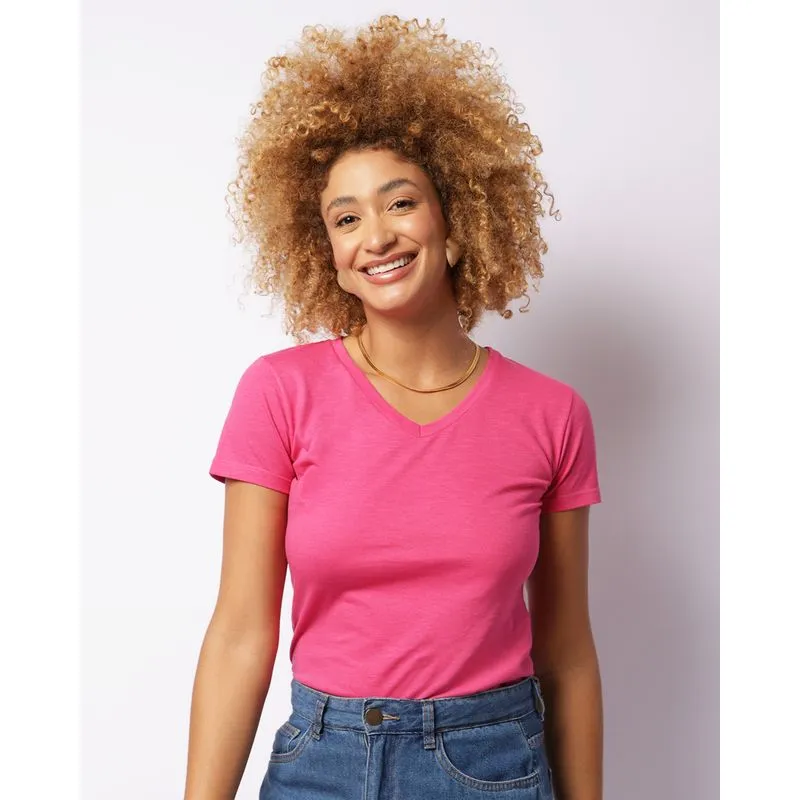 Blusa Feminina Manga Curta Rosa M