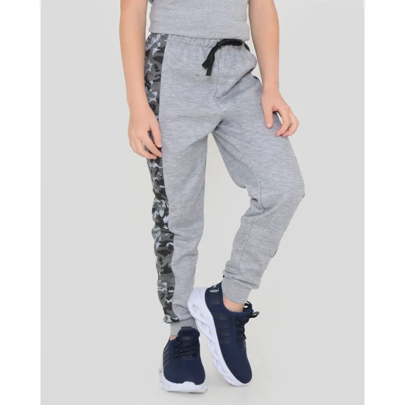 Calça de Moletom Infantil Estampa Camuflada Cinza 6